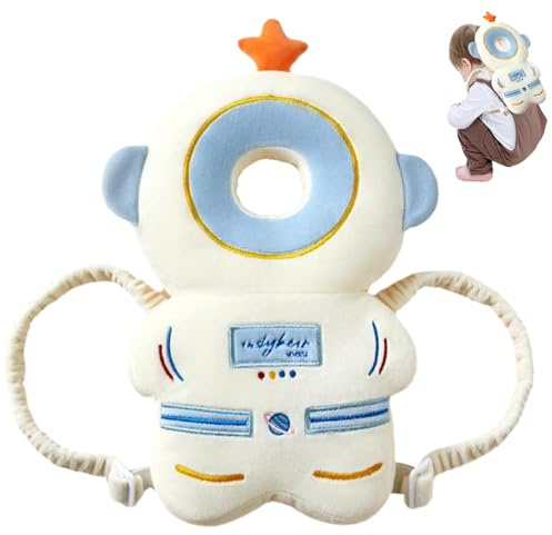 Zaino protettore per la testa del bambino Protezione morbida e regolabile per la testa del bambino per gattonare e camminare Suona anti-shock traspirante Simpatico cartone animato Caduta (Space Ma.