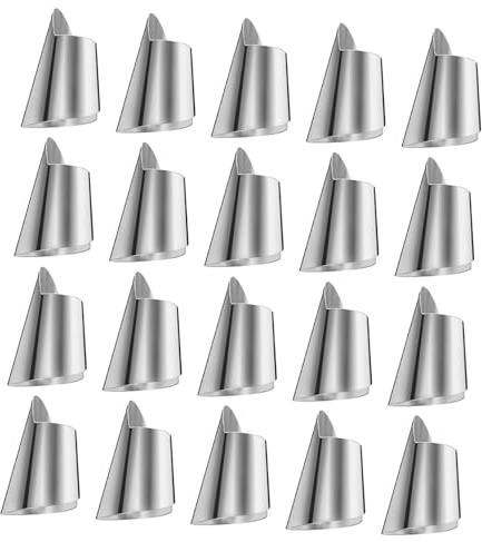 SEWACC 20 Protectores de Dedos de Acero Inoxidable para Pelar y Cortar Verduras Cubiertas de Uñas para Cocina Paquete de 20 Piezas para Proteger Dedos al Cortar Alimentos