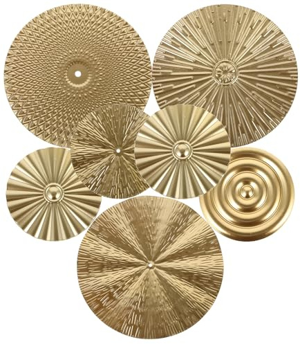 TOYANDONA Decorazioni Murali in Metallo, Struttura Semplice Installazione Facile e Metallo Cerchio Dorato Decorazione per Soggiorno e Camera da Letto