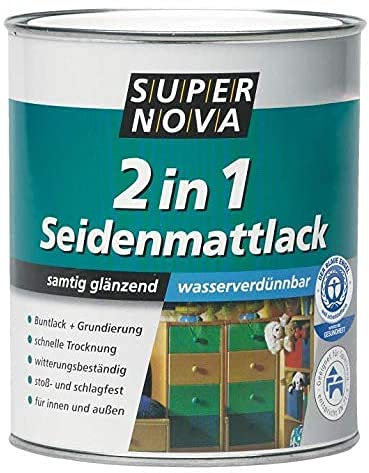 Super Nova 2in1 Seidenmattlack Samtig glänzend 0,75 L Farbwahl, Farbe (RAL):RAL 3000 Feuerrot