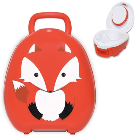My Carry Potty - Fuchs Travel Töpfchen, preisgekrönter tragbarer Toilettensitz für Kleinkinder, den Kinder überall hin mitnehmen können