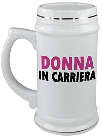 bubbleshirt Boccale da birra donna in carriera - festa della mamma - in ceramica - capienza 50cl - idea regalo