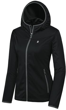 Little Donkey Andy - Giacca leggera con cappuccio in softshell da donna, per corsa, viaggi, escursionismo, antivento, idrorepellente