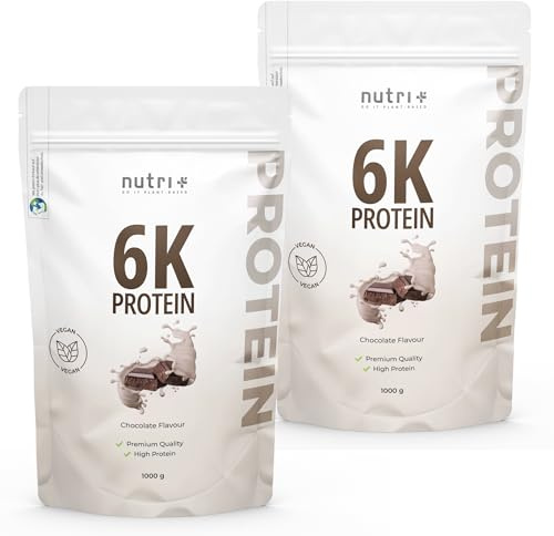 Nutri + Proteinshake Schokolade 2 kg - Low-Carb Eiweißpulver mit gentechnikfreiem Sojaproteinisolat, Mandelprotein etc - Protein Pulver 2000 g
