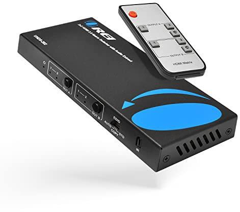 OREI 4K HDMI Matrix Switch 2 X 2, Switcher 18G UltraHD Unterstützt bis zu 4K @ 60Hz & 1080P IR EDID HDCP 2.- Fernbedienung (UHDS-202)