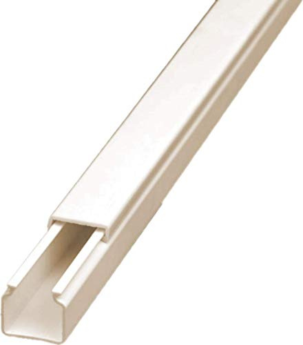 NoSun CabCom PVC Kabelkanal Kabelleiste Kabelschacht Brüstungskanal zur Montage an Wand oder Decke diverse Größen und Farben (15 x 15 mm, 2 Meter, weiß)