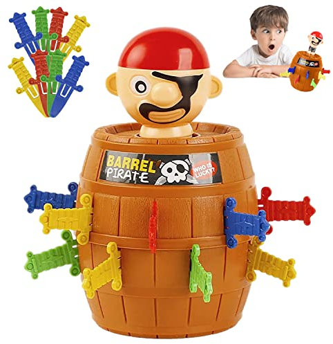 YISKY Pop Up Kinder Brettspiel, Piraten Spiel, Pop Up Pirate Brettspiele, Piratenspiel für Kinder, Piraten Eimer Spielzeug, Familie Vorschulkinder Spiel, Gesellschaftsspiel ab 4 Jahren