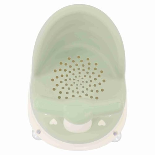 Faltbarer Baby Duschstuhl mit weichem abnehmbarem Griff, rutschfester Saugnapf Babysitz aus PP, Baby Badewannensitz Sitz für Baby Badewanne Baby Duschstuhl (GREEN)