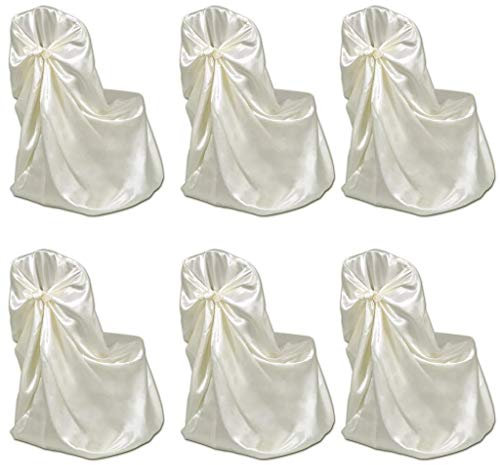 BaraSh 6 x Stuhlhusse für Hochzeit Bankett cremefarben Bezug FüR Schalenstuhl