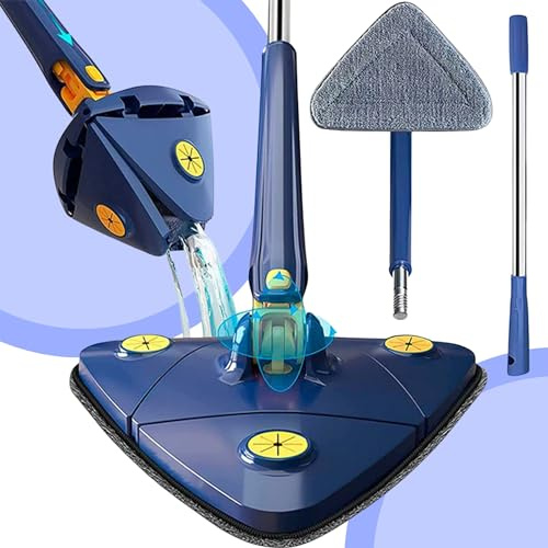 Serpillère Rotative à 360° Multi-Surfaces Avec Essorage Automatique - Triangulaire Pour Nettoyage de Sols