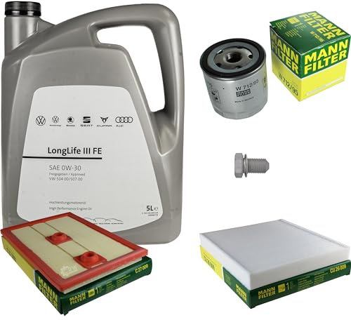 Inspektionspaket Wartungspaket Filterset mit 5 L 0W-30 Motoröl LongLife 3 FE, Ölfilter Luftfilter Innenraumfilter Ölablassschraube