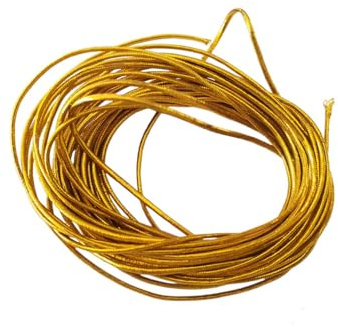 5 Mètres de Fil Cordon Rond élastique Doré Or Aspect métallique diametre 1 mm - Creation Perles Ficelle Emballage