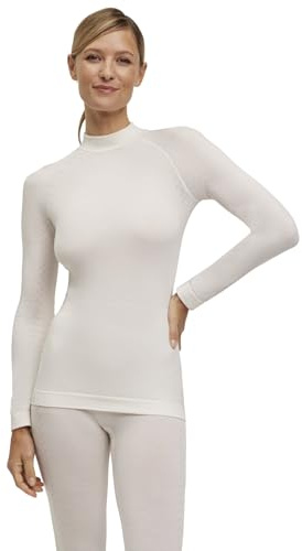 FALKE Damen Wool-Tech Round Neck Funktionsshirt Langarm atmungsaktiv klimaregulierend geruchshemmend nachhaltige Wolle Funktionsmaterial kalte bis sehr kalte Temperatur Funktionsunterwäsche 1 Stück | aus Merinowolle für kalte bis sehr kalte Temperaturen