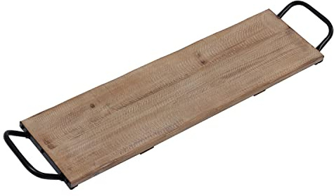 SOFE Rustic 25 Long Narrow Wood Serving Tray with Handles | Large Decorative Centerpiece Tray for Kitchen Counter, Farmhouse Wooden Board for Candles & Coffee Table Decor, Housewarming