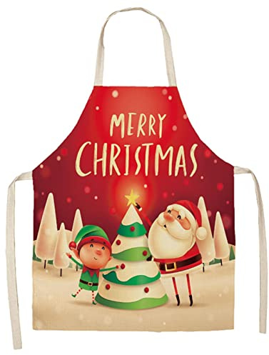 Gwtdtoad Grembiuli natalizi da donna, Grembiuli da Babbo Natale | Grembiuli stile natalizio | 25,5X20,8 pollici Grembiule decorato natalizio, Grembiule per le vacanze di Natale, Forniture da cucina