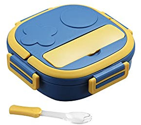 Scatole Lunc Coperchio da 550ML Snack da Viaggio Contenitore in Acciaio Inossidabile Picnic all'aperto Conservazione degli Alimenti Scatola Lunc Antiscivolo Bento Portatile