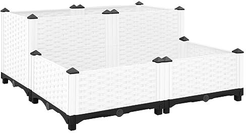 ShGaxin arriate, Macetero Exterior, Macetas para Flores Y Plantas, Jardineria, Huerto Urbano Terraza, Huerto En Casa, Mesa De Cultivo, Polipropileno 80x80x38 cm