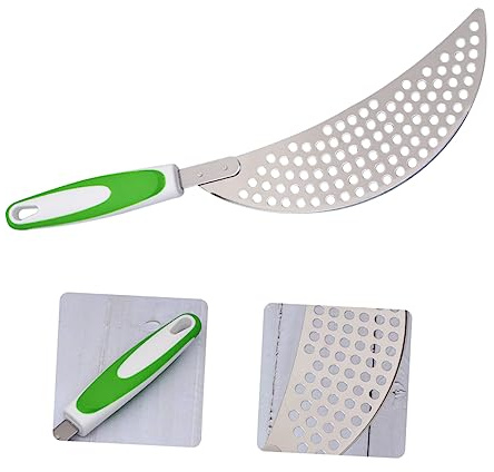 OFFSCH Passoire à Casserole En Acier Inoxydable Verte Poignée Plastique, Égouttoir à Casserole Compatible Multifonction, Accessoire Cuisine Pratique Pour Pâtes Et Légumes