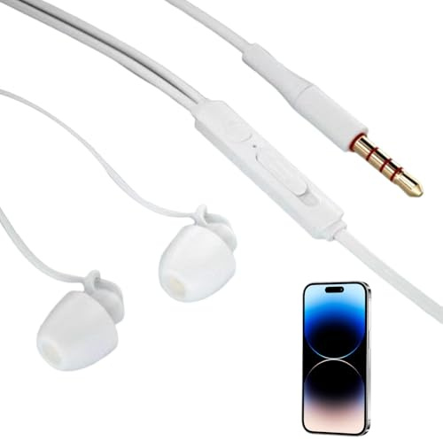 Auricolari per dormire con cavo – Auricolari in silicone morbido per dormire con cancellazione del rumore | Auricolari in-ear da 3,5 mm per russare, yoga, meditazione, viaggi in aereo, ecc