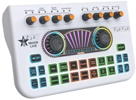 casstaly X3 Live Voice Mixer Interfaccia Audio Console Live Microfono Scheda Audio per Registrazione Streaming Smartphone
