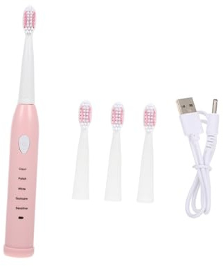 FRCOLOR Elektrische Kinderzahnbürste aus Abs Kunststoff Automatische Zahnreinigungsbürste mit Weichen Borsten in Rosa Geeignet für Kinder zur Sanften Reinigung von Zahnfleisch