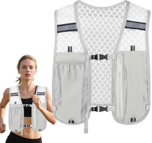 Chaleco de agua para correr, múltiples bolsillos, paquete de hidratación para correr, chaleco elástico estable para ciclismo, correr, carreras, maratones, senderismo, camping