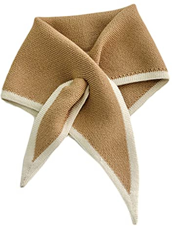 Kleine Schals für Damen, Halstuch, Baumwolle, Dreieckstuch mit Fransen, kleine Schals für Damen, Baumwolle, Flach Khaki, Einheitsgröße