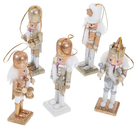 HAMPPLIES Schiaccianoci in Legno Ornamento Natalizio Bambola da Appendere Albero di Natale Decorativi Soldatini Festa per Casa Ufficio