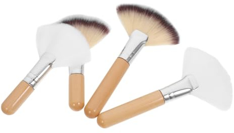 ABOOFAN 4 Stück Teiliges Puder Highlighter pinsel mit Langem Griff Weiche Fächerpinsel für Gesicht Make up Profi tool zum Verblenden Fixieren und Highlighten Geeignet für Make up
