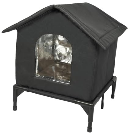 Niche d'extérieur pour Chats, Abri Extérieur pour Chat, Maison pour Chat pour L'hiver, Isolée, Résistante Aux Intempéries et au Vent, pour Animaux Domestiques Errants et Chats Domestiques, L Black