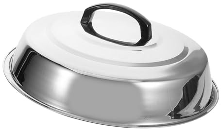 LIGIGWASH Couvercle de Barbecue INOX Surélevé Ventilé Anti-Goutte pour Grillades Extérieures et Intérieures Couvercle de Cuisson Fromage Fondant Protection Les Flammèches