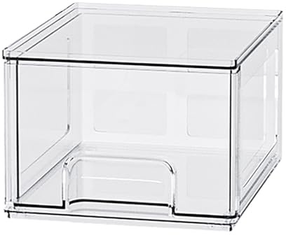 Transparente Acryl-Aufbewahrungsschränke für Schlafzimmer, Küchen- und Badezimmerschränke, Babyflaschen, Reinigungsmittel, platzsparendes Schubladensystem (Clear, 15.3X18.8X11CM)