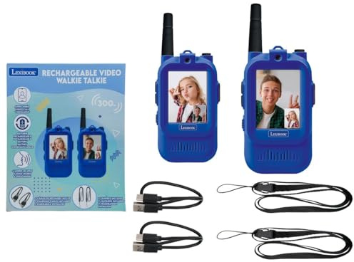 Lexibook, Talkie-Walkie con Videollamada, TWV10LXB | Pantalla a color, comunicación visual, batería recargable, largo alcance, azul