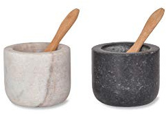 Brompton Salero y pimentero por Garden Trading | Fabricado en granito | 5 x 6 cm de alto