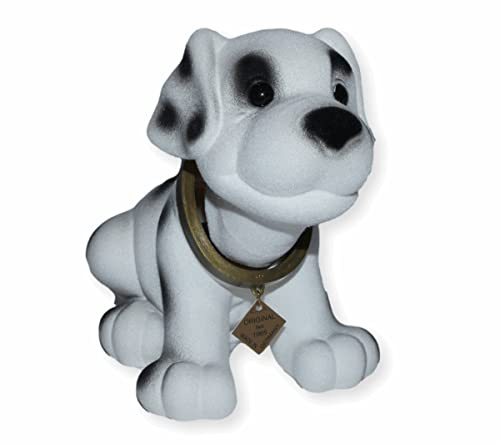 RAKSO Wackel Figur Hund Dalmatiner Wackelfigur H 18 cm groß Dekofigur mit Wackelkopf