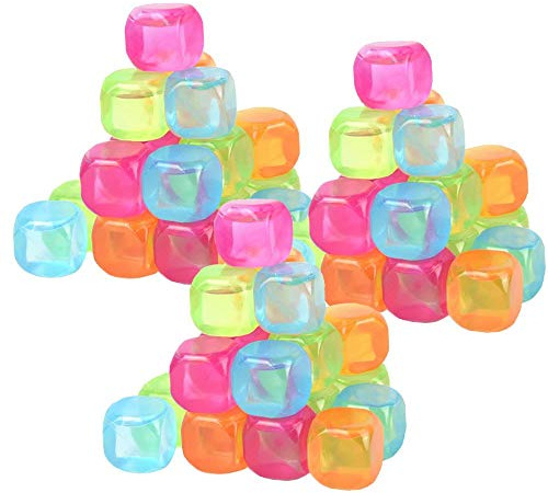 Vinsani Water Filled Ice Cubes Reusable Fast Freeze Frozen Cold Drink Freezer Chilled for Drinks - Ideal for BBQ Parties, Summer Picnics or General Use - Multicoloured (60 Pack)