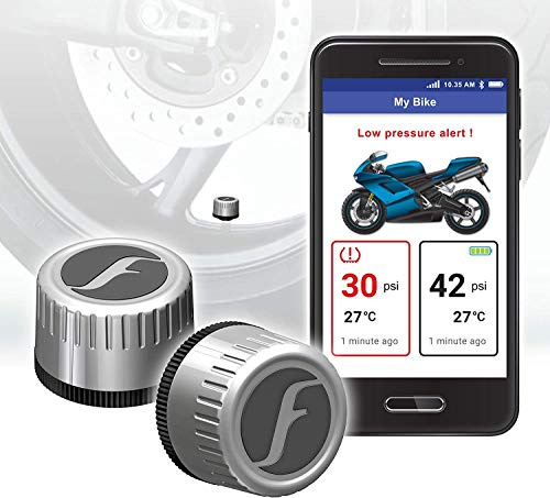 FOBO Sistema de monitoreo de presión de neumáticos Bike 2 (plata) - Monitor externo, neumático de bicicleta, sensor de temperatura, inalámbrico, para bicicleta inteligente, motocicleta, bicicleta