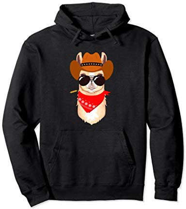 Alpaka Lama Cowboy Western Hut Bandana Sonnenbrille Pullover Hoodie