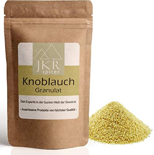 JKR Spices Knoblauch Granulat - Knoblauchgranulat Knofi | Knoblauch granuliert intensiver frischer Geschmack | Pulver aus echtem Knoblauch | 100% naturrein - 250g