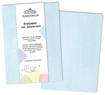 Briefpapier Holz blau Motivpapier für Einladungen Urkunden Hochzeit Geburtstag 90 g/qm DIN A4 (250 Blätter)