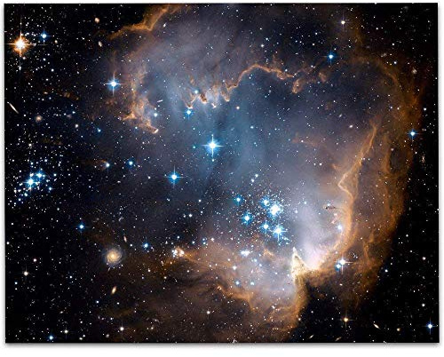 Hubble Telescope Photo of Star Cluster NGC 602 11x14 Unframed Poster – Nebula Space Wall Art for Astronomy Lovers, Cosmic Photography of Milky Way, Celestial Galaxy Decor for Living Room & Home Office
