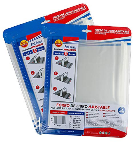 10 Buchumschlag 22x40cm selbstklebend und verstellbar transparent, 10 Stück Buchhülle,Heft-Hüllen einfach und bequem zu bedienen