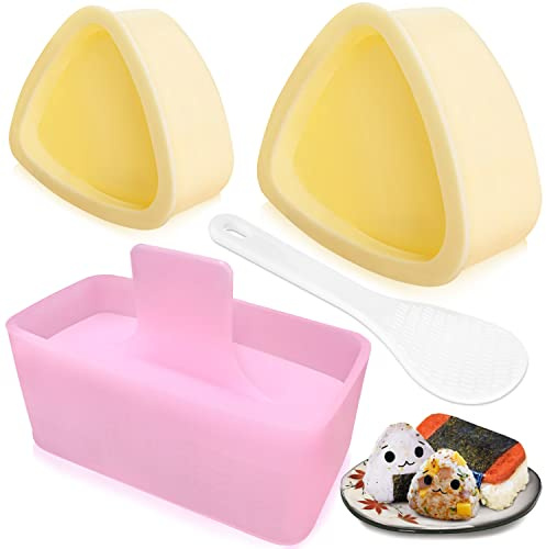 Onigiri Mold, 3 Pack Musubi Press Maker Triangle Rice Ball Mold Maker for Kid Lunch Bento and Home DIY