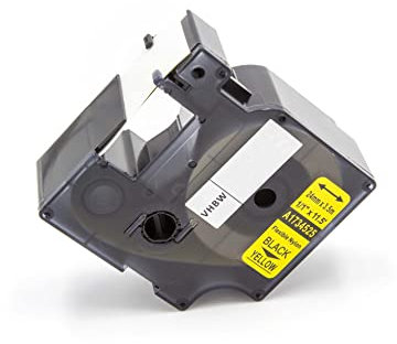 vhbw Schriftband-Kassette Ersatz für Dymo 1734525 für Etiketten-Drucker 3,5m x 24mm Schwarz auf Gelb, Nylon