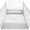 Babysanity Piumino Lettino Neonato Ricamato Completo Federa e Copripiumino e Lenzuolino con Angoli Sfoderabile Senza Paracolpi Lettino - Made in Italy- (Little Star Beige)
