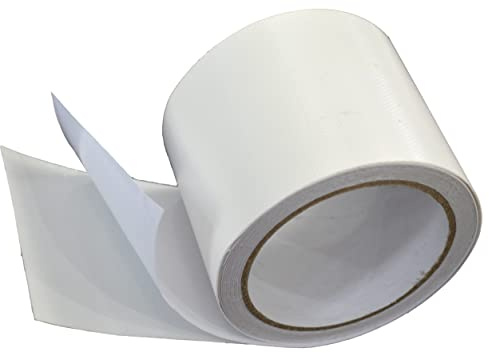 Nastro Sigillante di Riparazione per Teloni, per Camion o Serra, Tenda o Gazebo, Strappato, Danneggiato o Forato - Forte Appiccicosità | Impermeabile | Resistente All'usura (8 cm x 5 m, Bianco)