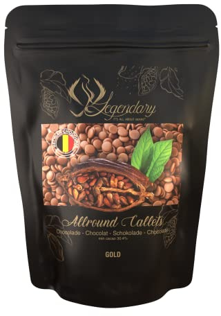 Legendary CALLETS WEIß GOLD neue Rezeptur 1 Kg - Original belgische Schoko Drops, für Schokoladen-Fondue und Schoko-Brunnen, Ganache, Glasur, zum Trinken usw.