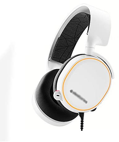 QESTO Casque de jeu TVE 7.1 avec son surround - Casque de jeu avec suppression du bruit - Micro à mémoire douce - Cache-oreilles pour PC et PS4 (blanc)