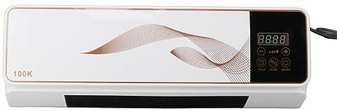 Luqeeg Climatiseur électrique, 2 en 1 Mini Chauffage Refroidissement Ventilateur Mural Climatiseur avec Télécommande Refroidisseur D'espace Intérieur pour la Maison, la Chambre, Le Salon (Prise UE)
