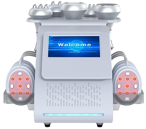 80K Ultrasonic Cavitation Machine, 6 in 1 Body Sculpting Machine Micro-electric Skin Lift Radio Frequency Massager Multipolar Vacuum Reduction Device, for Arm Waist Thigh Hip